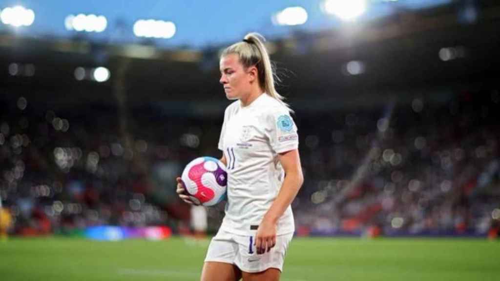 Laura Hemp, durante un partido con la selección de Inglaterra