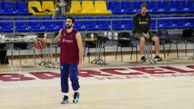 Ricky Rubio regresa a los entrenamientos con el Barça de basket