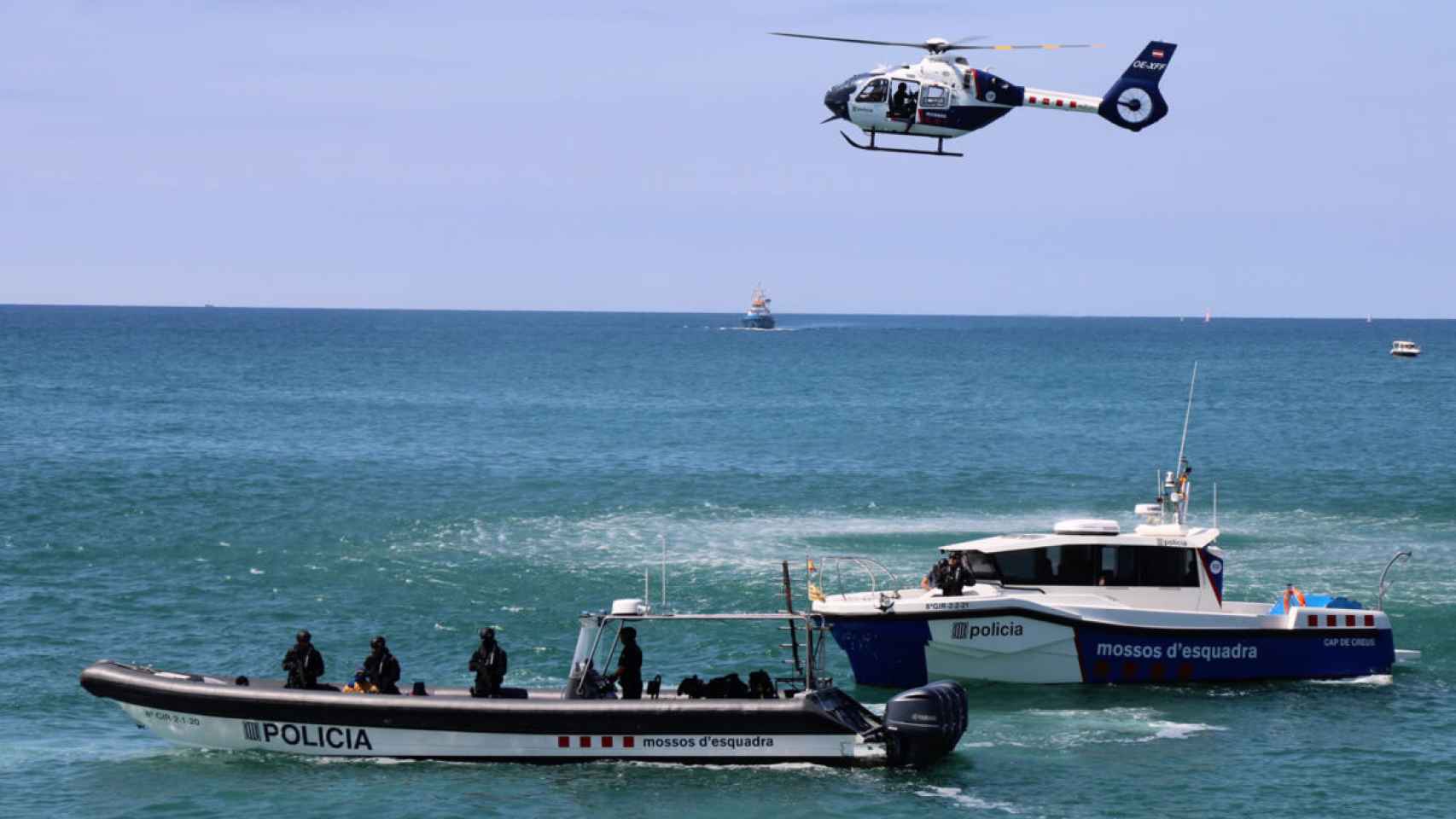 Imagen de unidades de la Policía Marítima de los Mossos