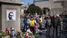 Homenaje a Navalny en la Rambla de Canaletes de Barcelona