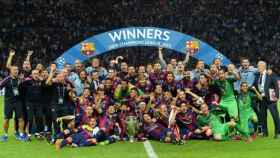 El Barça, tras ganar la Champions de 2015