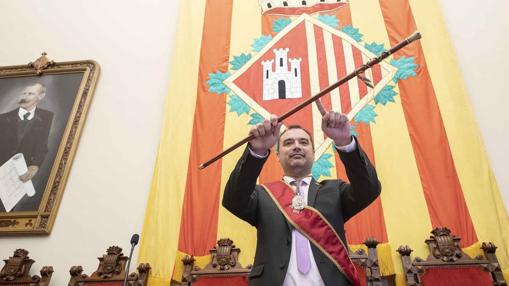 Jordi Ballart, alcalde de Terrassa, durante la toma de posesión del cargo en 2019
