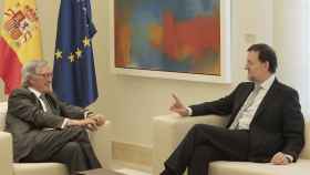 El expresidente del Gobierno, Mariano Rajoy, en una reunión con el exalcalde de Barcelona Xavier Trias