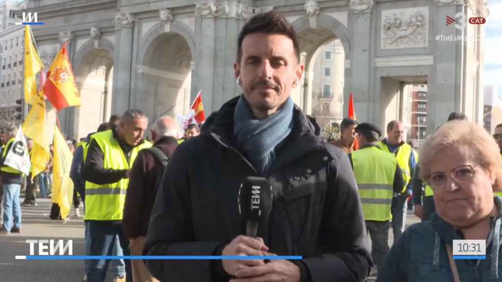 Una mujer increpa a un reportero de TV3 en la protesta de agricultores en Madrid: ¿Eres catalán? A buscar a Puigdemont