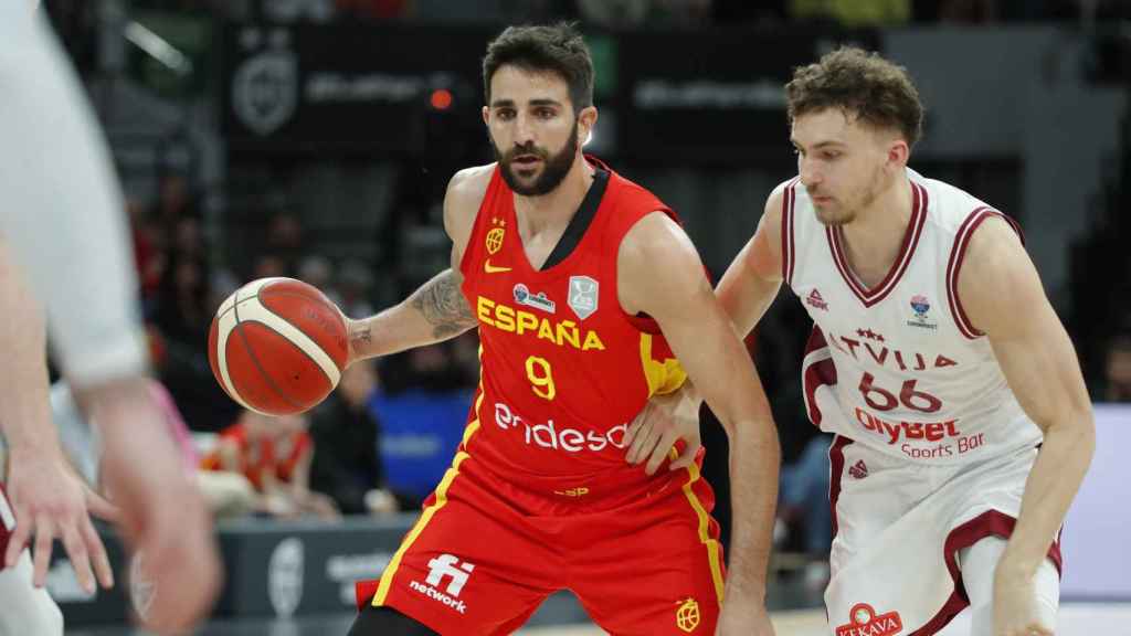 Ricky Rubio, en su regreso al tabloncillo con la seleccion española