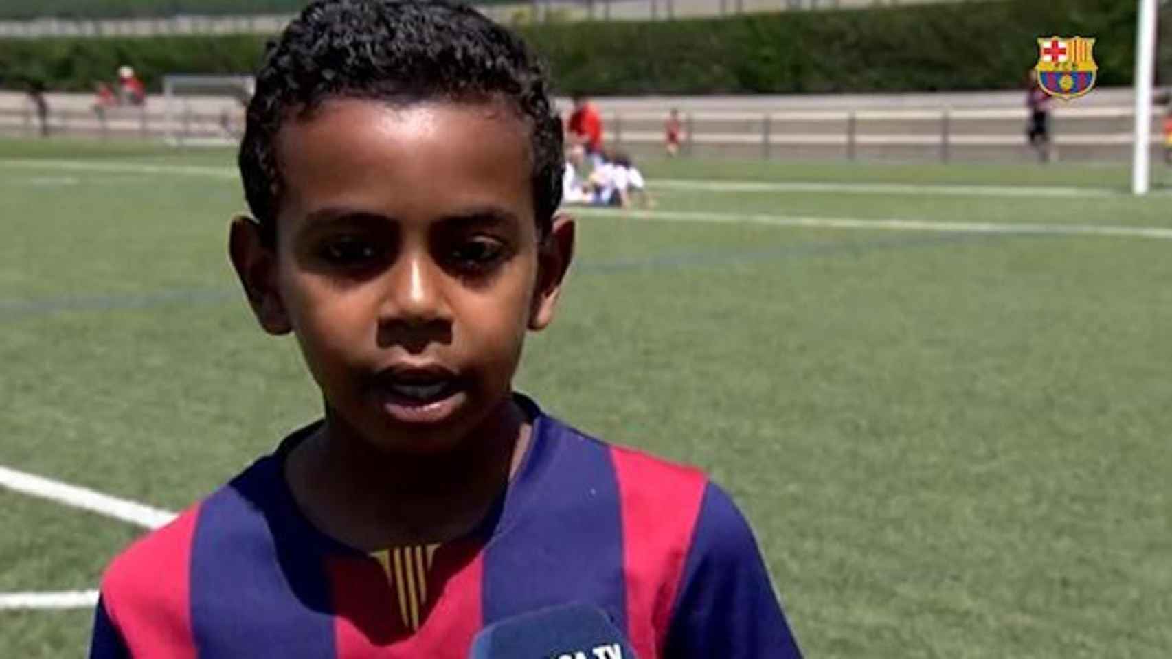 Lamine Yamal, en una entrevista cuando jugaba en las categorías inferiores del Barça