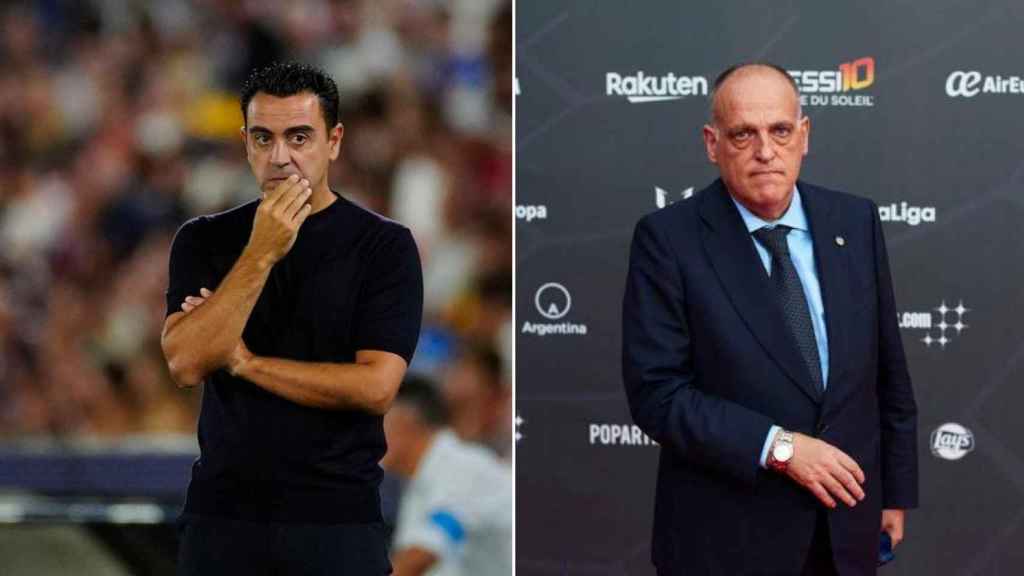 Xavi Hernández y Javier Tebas, en un fotomontaje de Culemanía