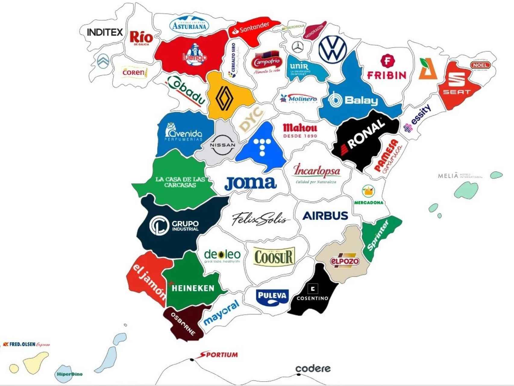 Mapa de España por empresas