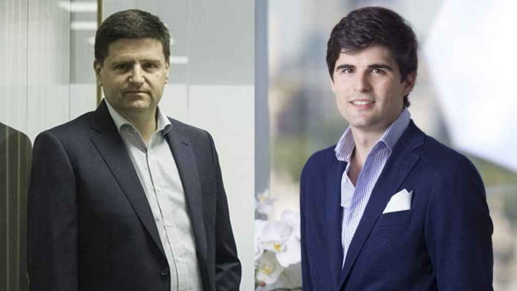 El CEO de Saur España, Rogerio Koehn (i), y el máximo responsable en España del fondo EQT, Asís Echániz (d)