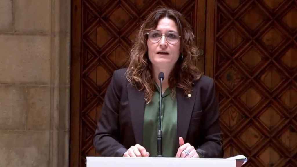 La vicepresidenta de la Generalitat, Laura Vilagrà, anuncia el acuerdo presupuestario del 2024 con el PSC