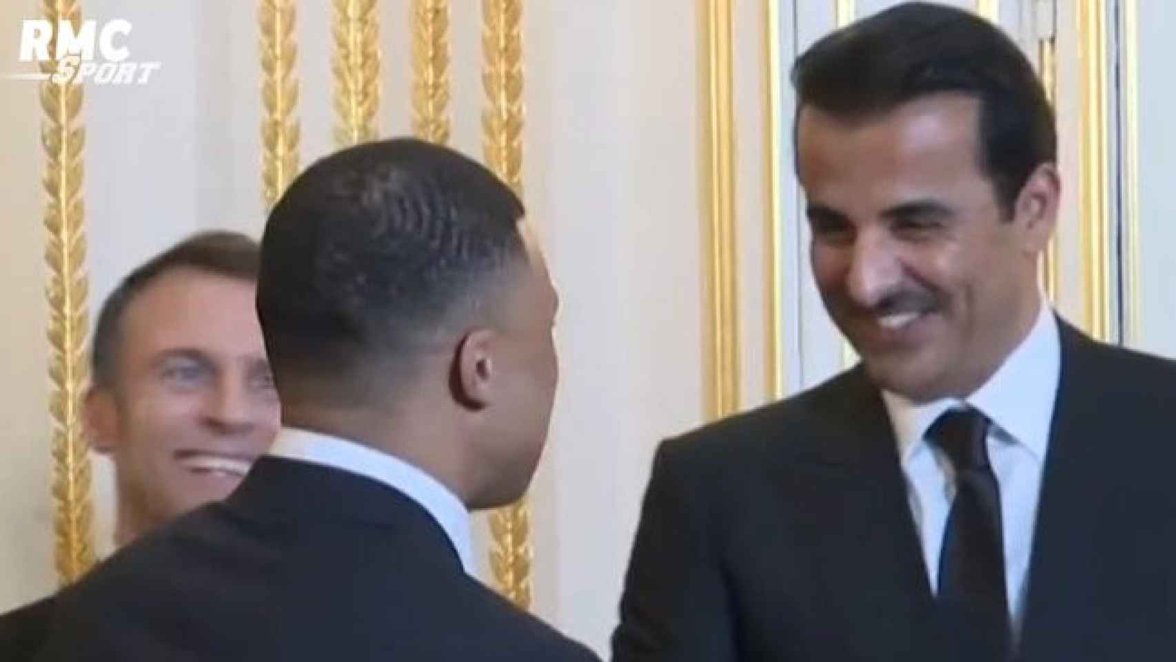 Mbappé con el Emir de Qatar