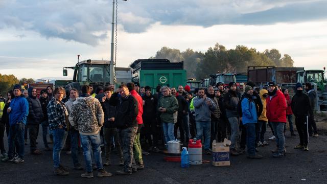 Protesta de agricultores, en febrero de 2024