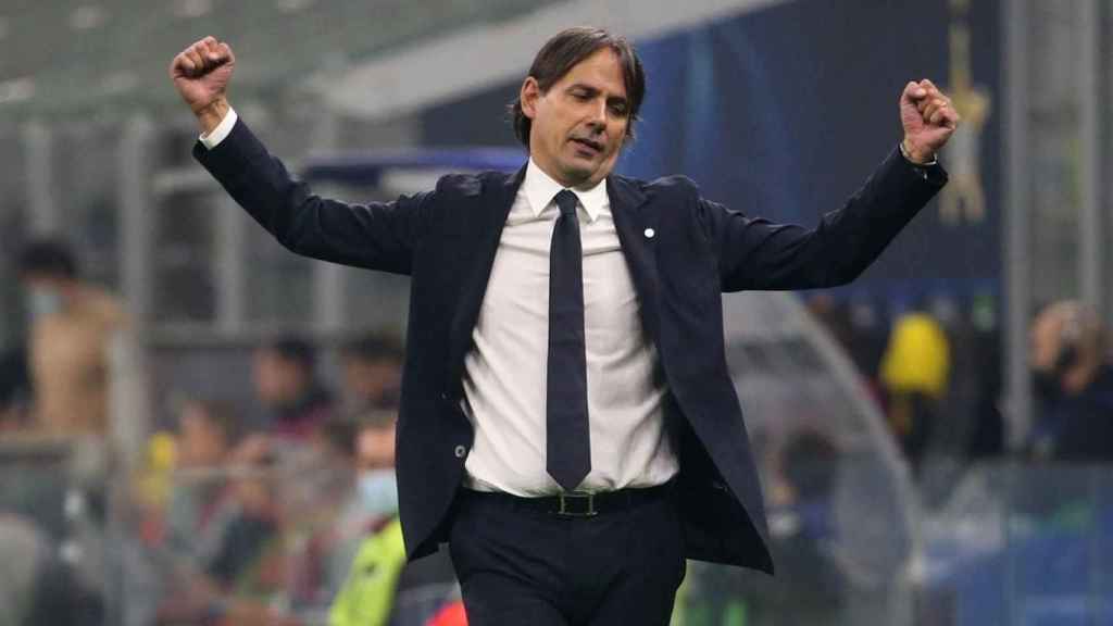 Simone Inzaghi, durante un partido del Inter de Milán