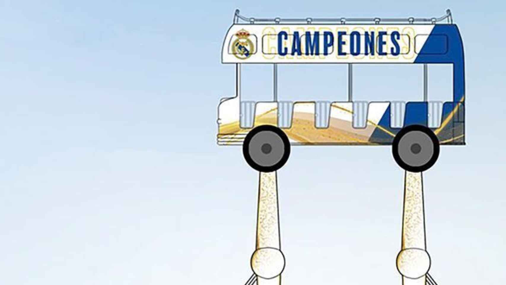 Un modelo del bus del Real Madrid que estará en el parque temático