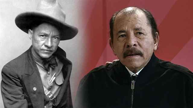 El guerrillero Sandino y Daniel Ortega