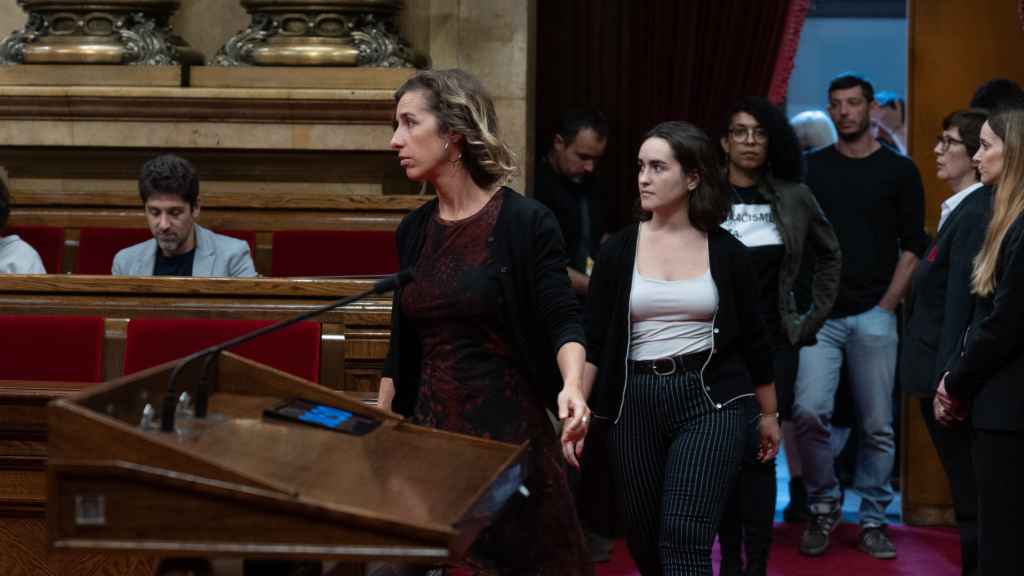 Las diputadas de la CUP Laia Estrada, Mar Ampurdanès y Basha Change