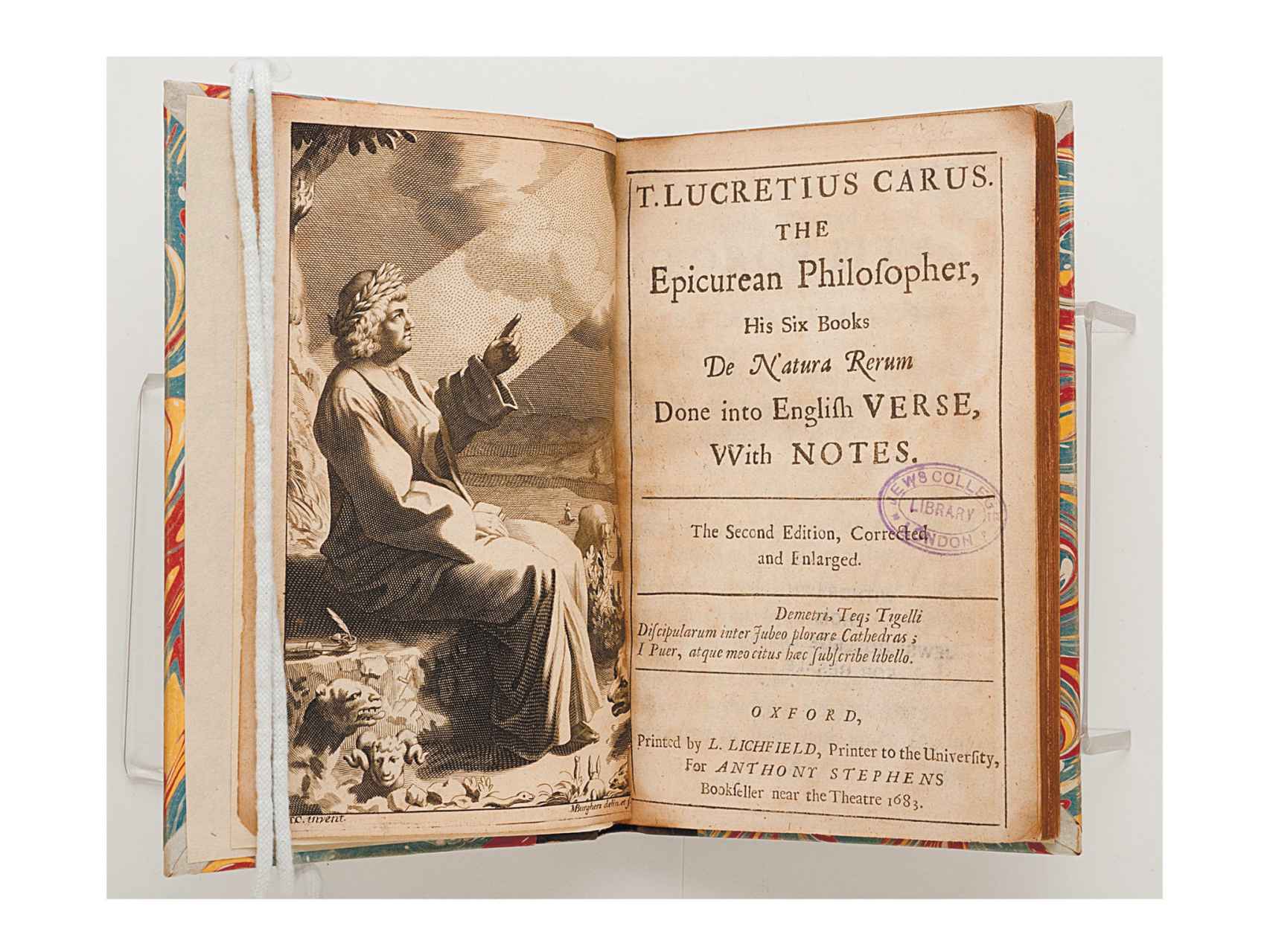 Un ejemplar de 'De rerum natura' de Lucrecio