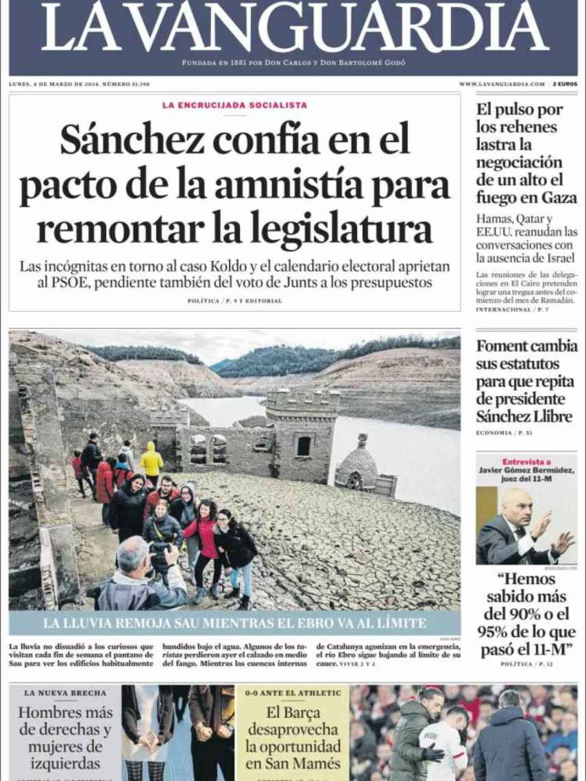 Portada de 'La Vanguardia' del 4 de marzo de 2024