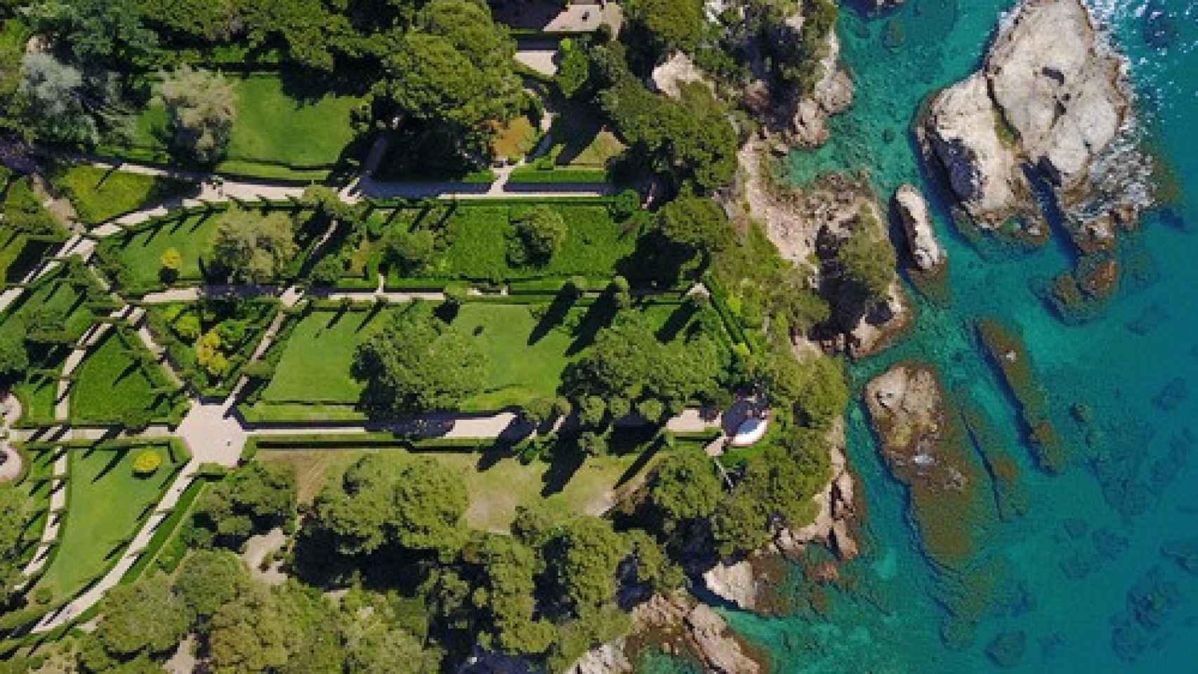 Vista aérea de los jardines de Santa Clotilde
