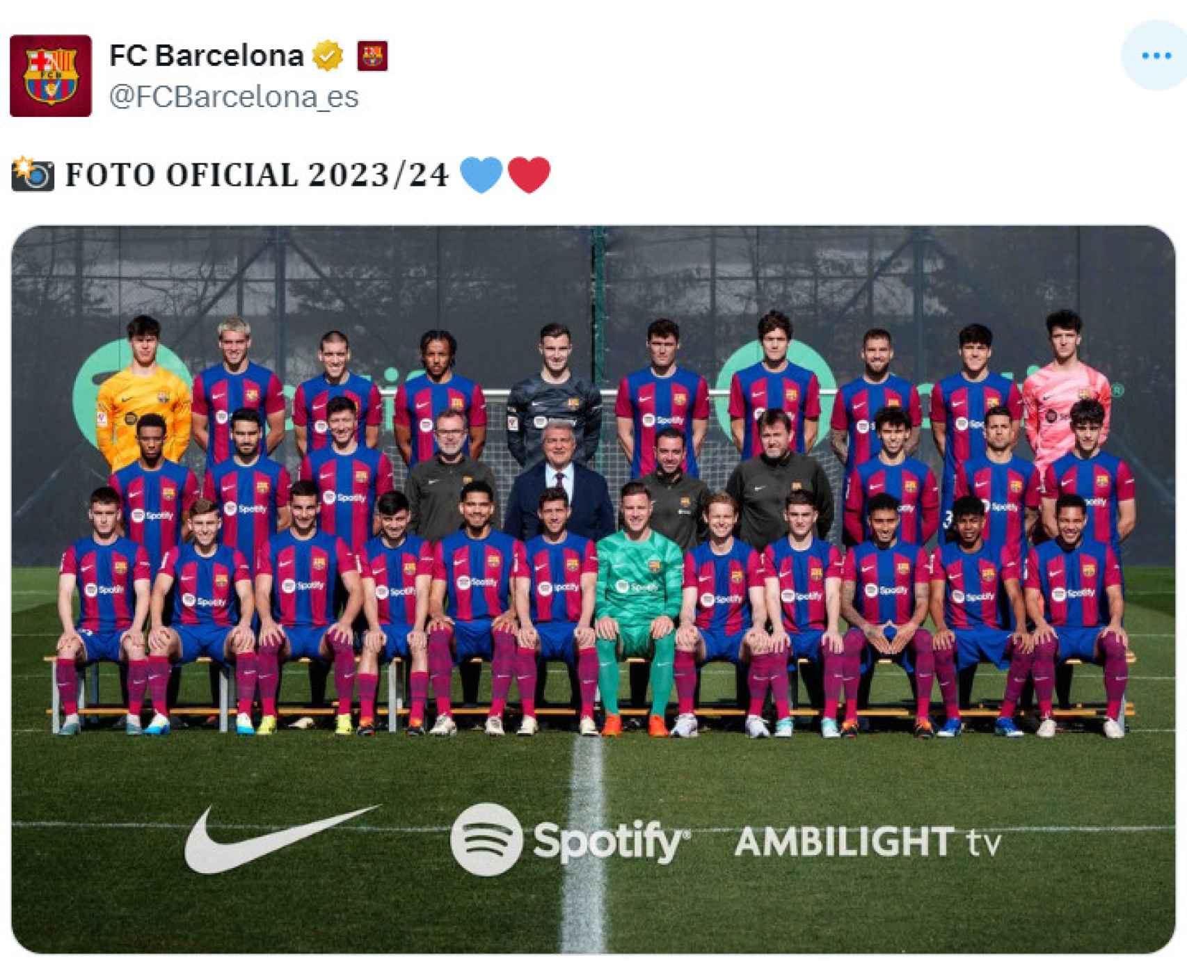 El Barça comparte la foto oficial del primer equipo par al atemporada 23-24