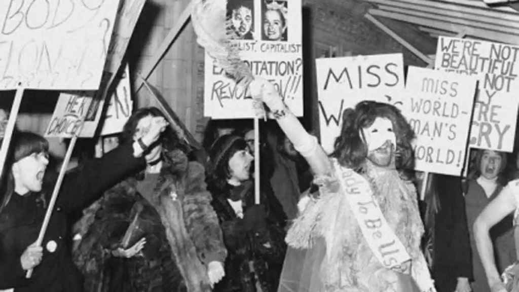 Manifestación feminista de 1970 contra la organización de Miss Mundo