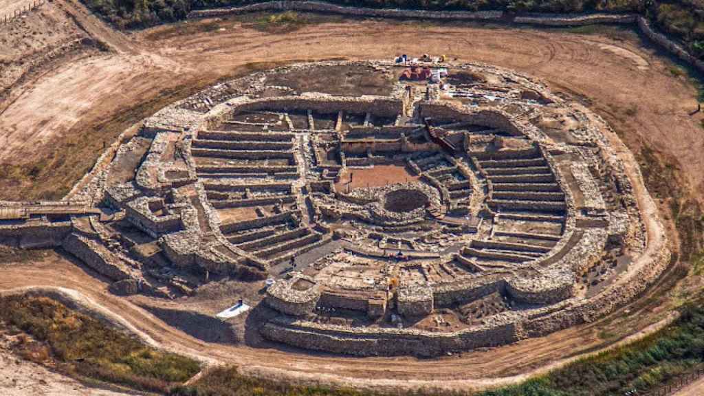 Vista aérea de la fortificación íbera de Els Vilars de Arbeca