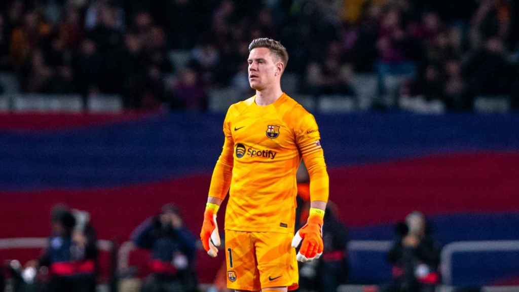 Ter Stegen, durante el compromiso del Barça contra el Mallorca en Montjuïc