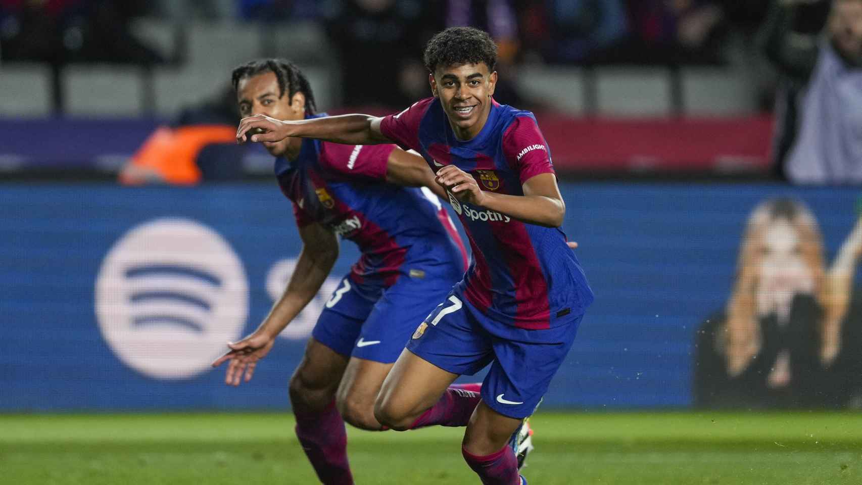 Lamine Yamal celebrando el gol contra el Mallorca en Liga