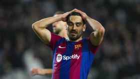 Gundogan se lleva las manos a la cabeza tras fallar una ocasión el Barça-Mallorca