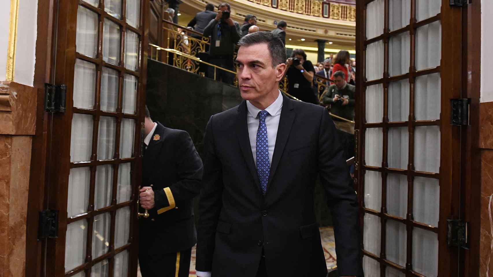 El presidente del Gobierno, Pedro Sánchez, en el Congreso