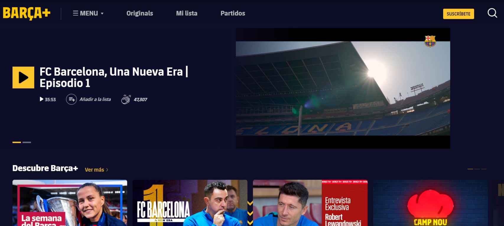 Barça TV +, plataforma predecesora de Barça One