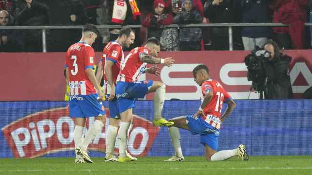 Savinho celebra su gol ante el Osasuna en Montilivi