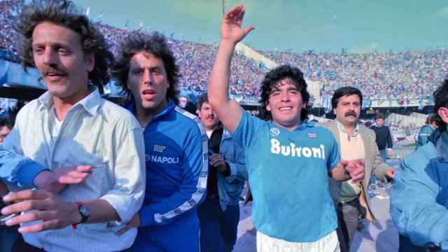 Maradona, eufórico el día que el Nápoles ganó la liga italiana en 1987