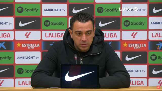 Xavi Hernández, en la rueda de prensa posterior al Barça-Mallorca