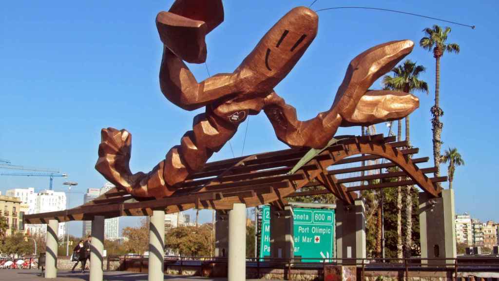 La gamba de Gambrinus, en el Passeig de Colom de Barcelona