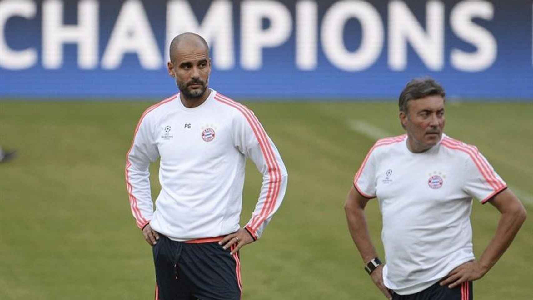 Domènec Torrent junto a Pep Guardiola en su etapa en el Bayern de Múnich
