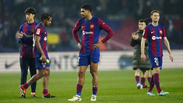 Jules Koundé, Ronald Araujo y Frenkie de Jong lamentan una derrota del Barça
