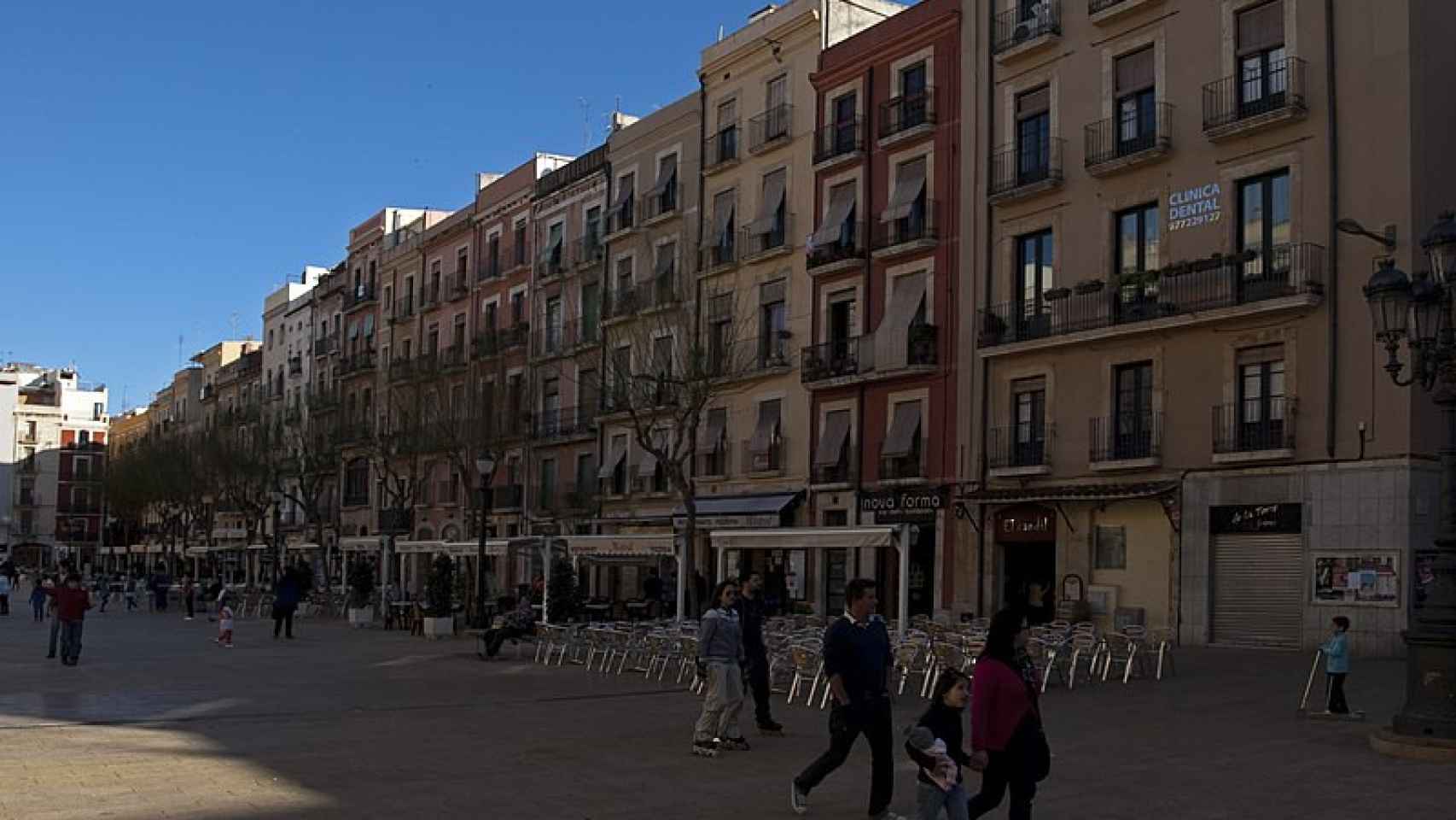 Uno de los laterales de la Plaza de la  Font en Tarragona