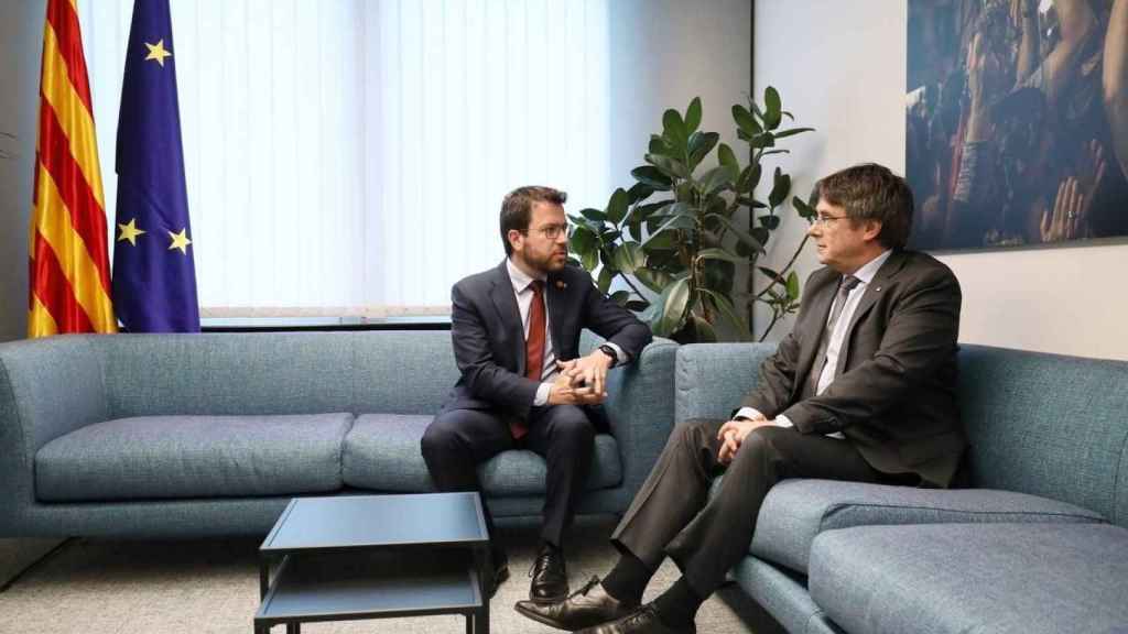 El presidente de la Generalitat, Pere Aragonès, se reúne con el expresidente Carles Puigdemont en Bruselas