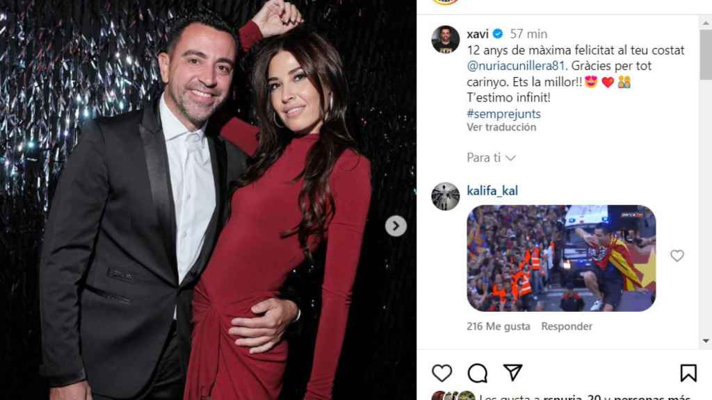 Xavi Hernández y Nuria Cunillera festejan su 12 aniversario de bodas