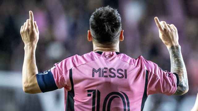 Leo Messi festeja un gol con el Inter Miami