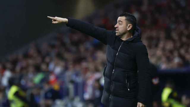 Xavi, contra el Atlético de Madrid