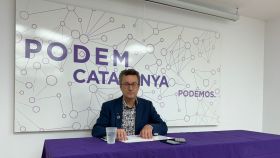 El portavoz de Podem Catalunya, Andrés Medrano, anuncia el proceso de primarias