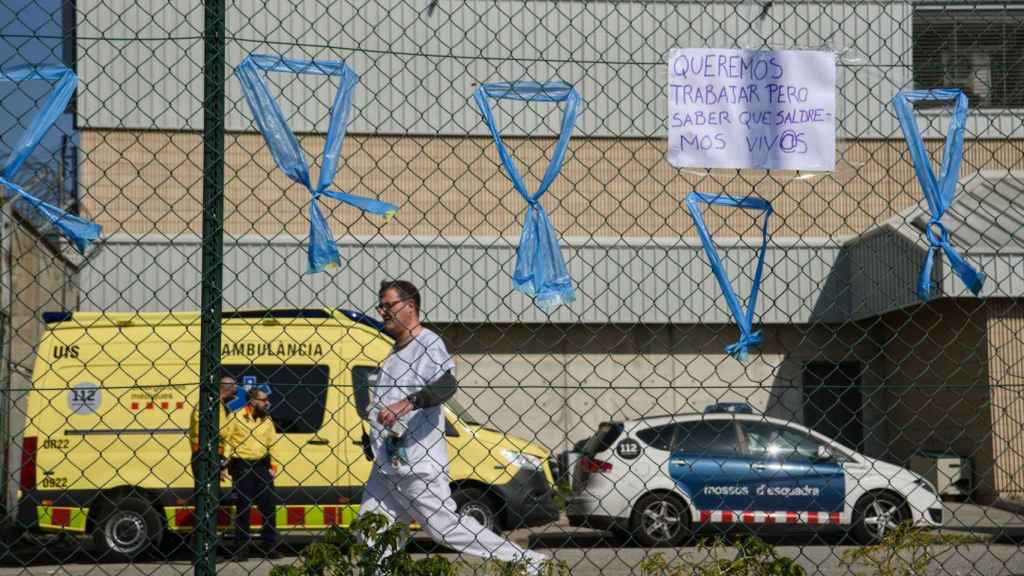 Protestas de trabajadores de prisiones de Cataluña ante la cárcel de Quatre Camins