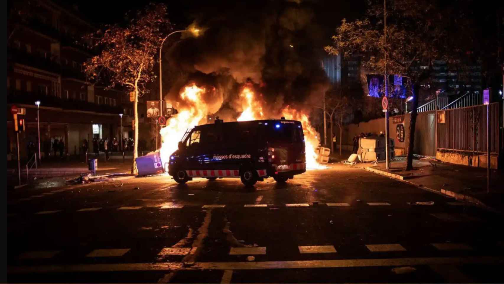 Disturbios de Tsunami Democratic en los alrededores del Camp Nou el 19 de diciembre de 2019