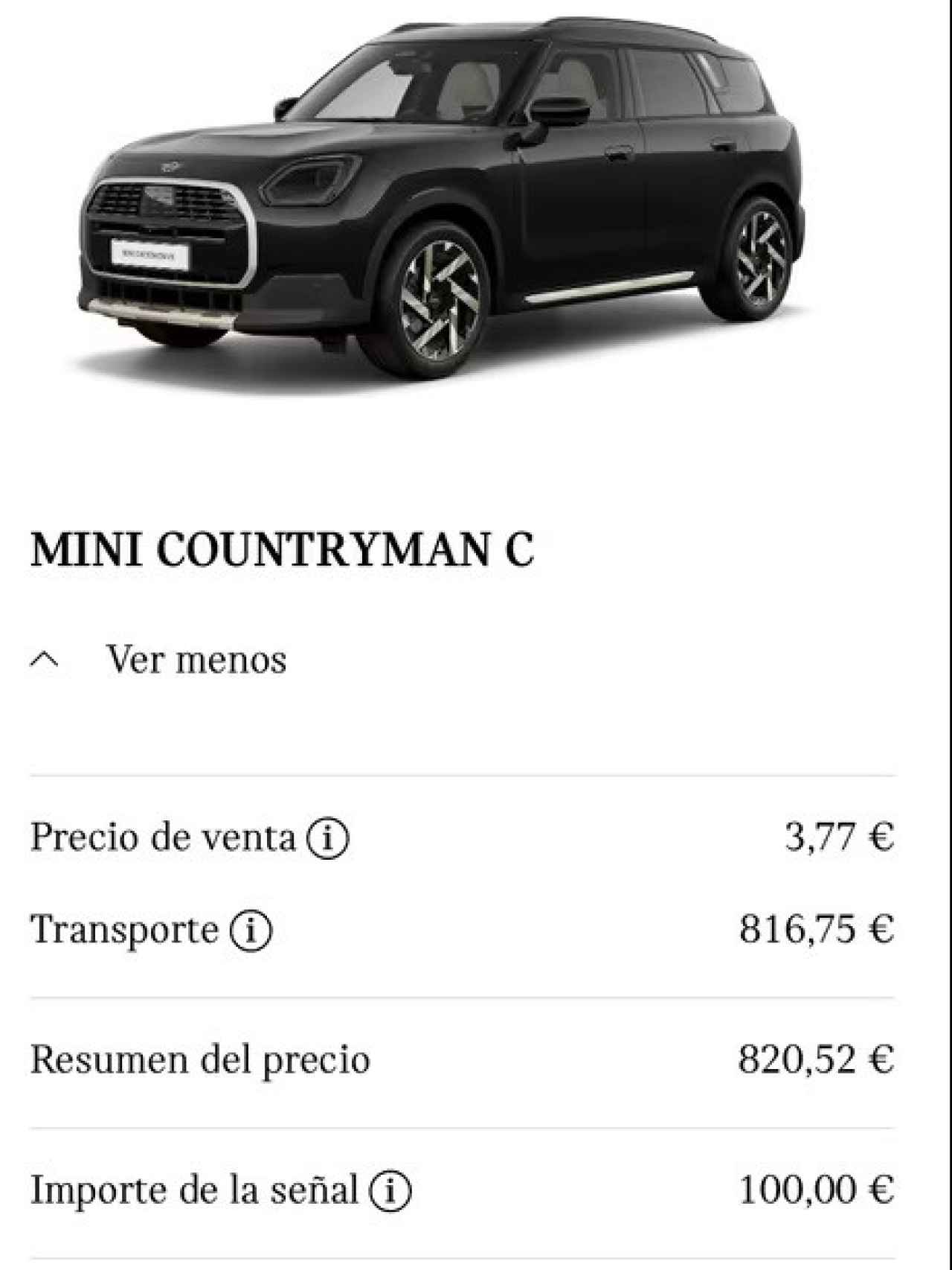 Oferta de un Mini a cuatro euros