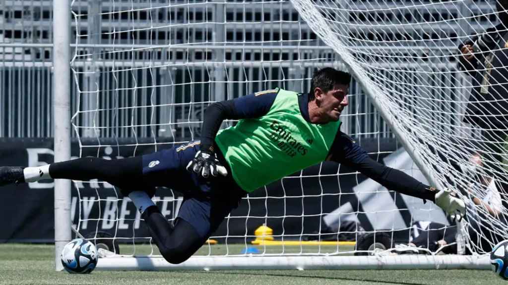 Thibaut Courtois, en un entrenamiento con el Real Madrid