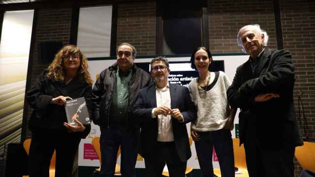 Isabel Coixet, Ramón de España, Manel Manchón, Betsabé García y José Enrique Ruiz Domènec, en el acto de 'Letra Global'