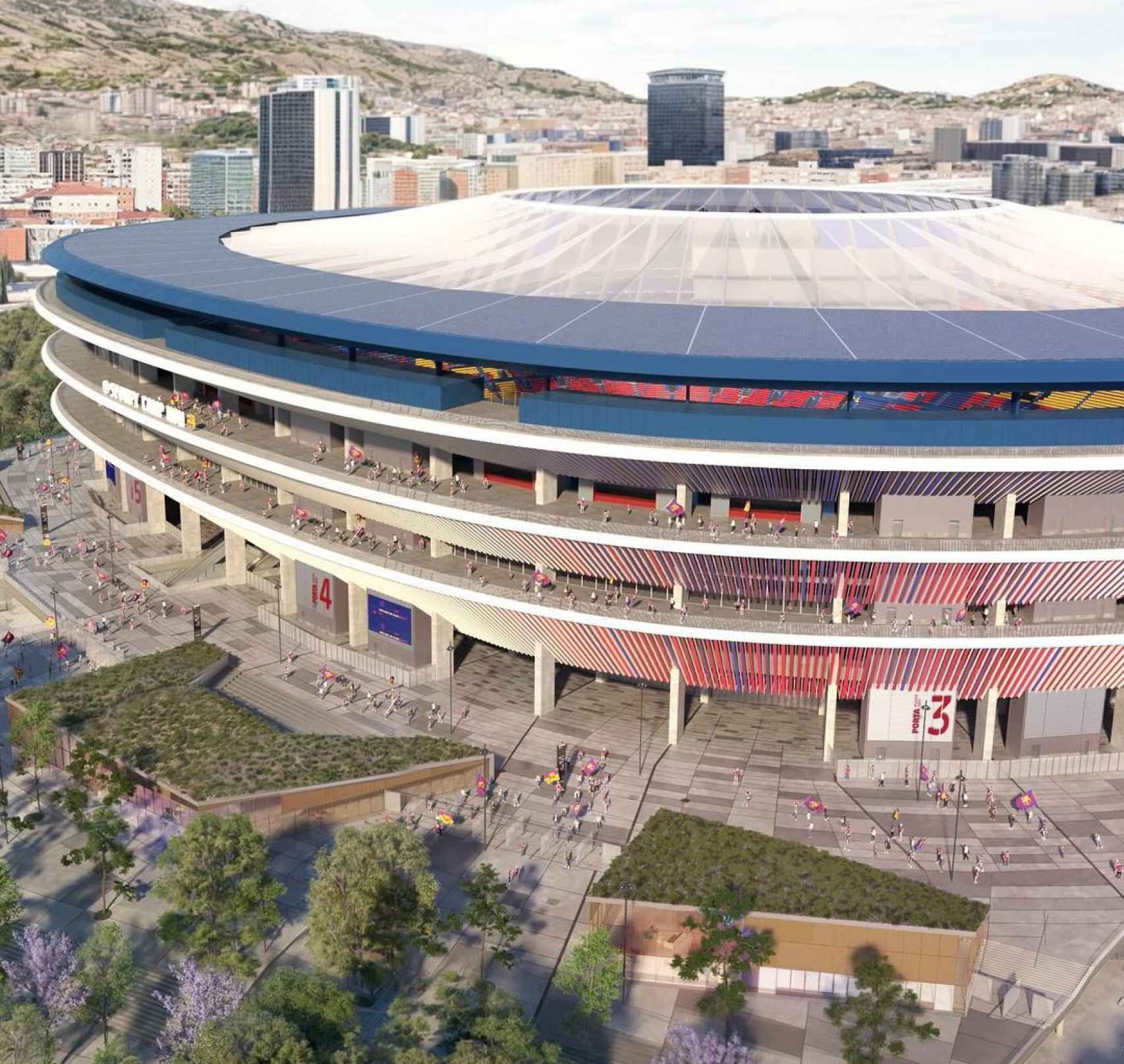 Explanada del nuevo Camp Nou