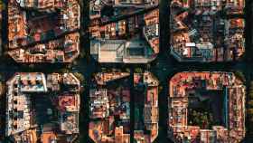 Vista aérea del barrio del Eixample en Barcelona